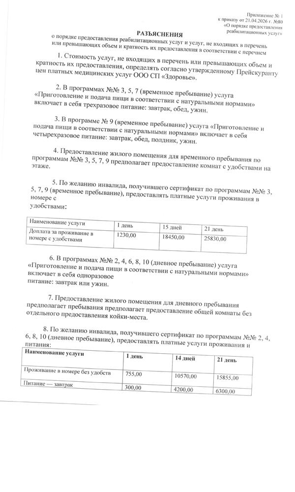 Документы, необходимые для прохождения курса реабилитации 